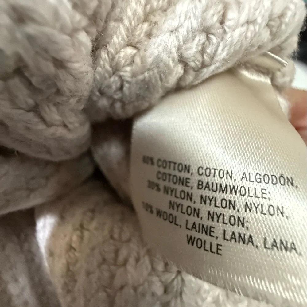 Anthropologie Moth Womens M Beige Ribbed Cable Knit Turtleneck Sweater‎